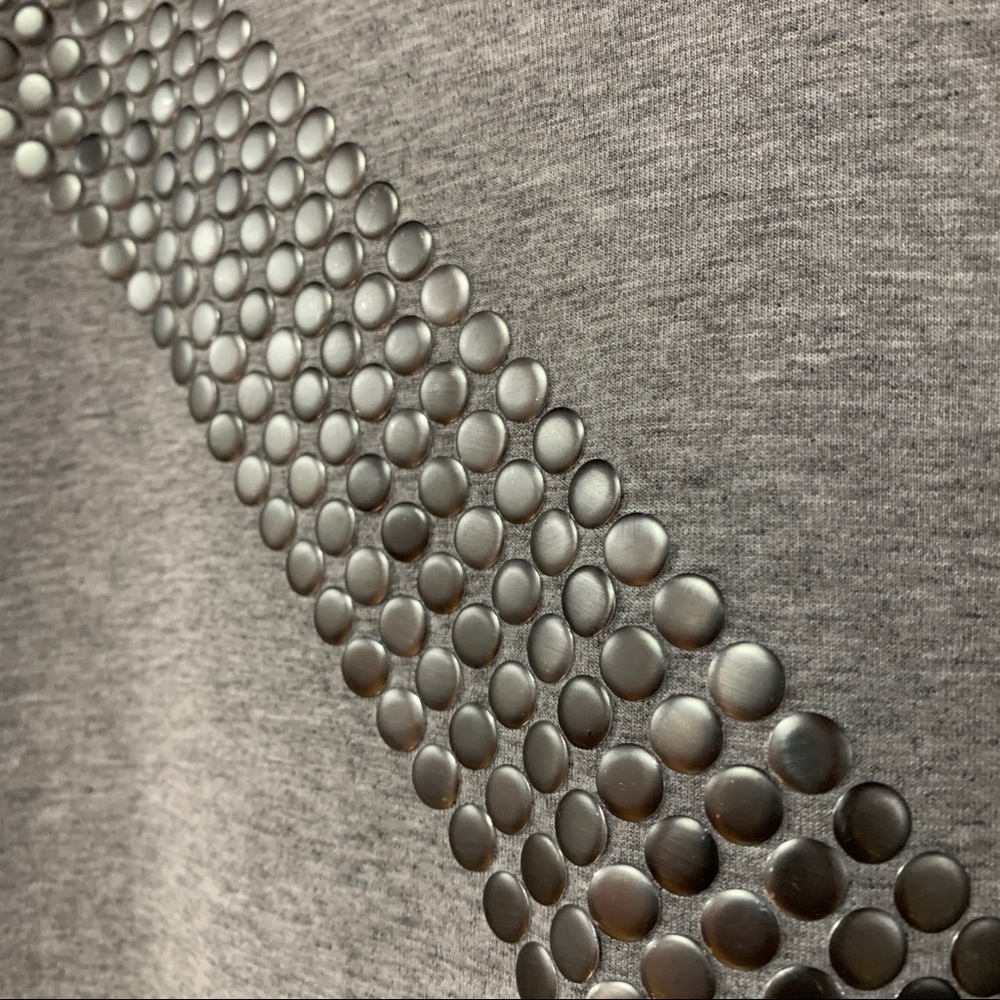 Kenneth Cole Grey Top Sequins Studs Ruched Arms S - Picture 5 of 8